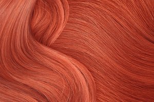 Swatch of strawberry blonde copper hair